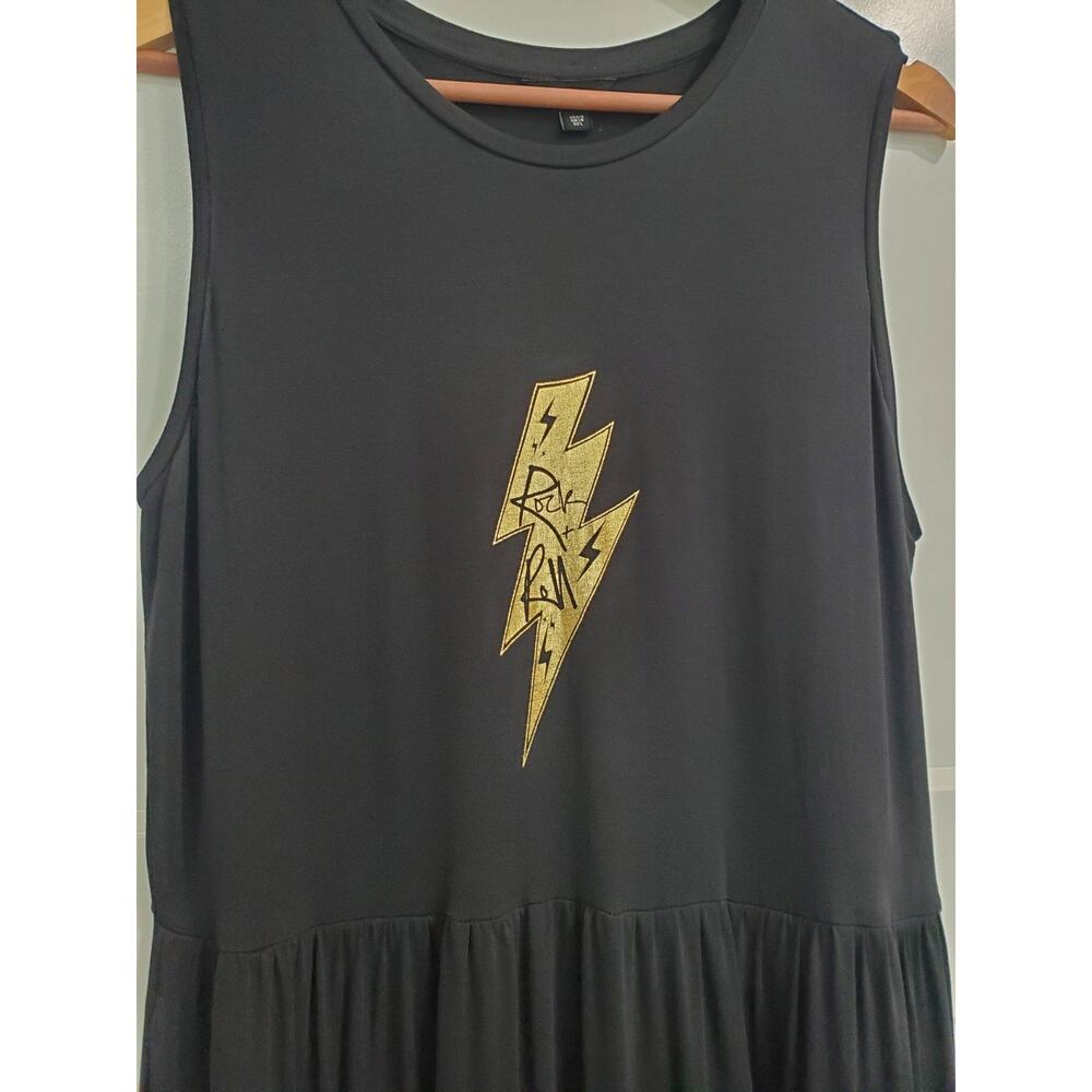 Saint + Sofia Greenwich Gold Rock N Roll Maxi Dress Size 10 - Picture 3 of 8